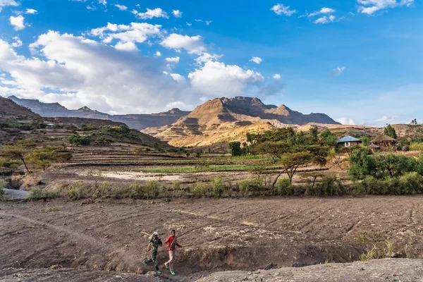 Lalibela Etiopía Febrero 2020 Pueblo Etíope Visto Camino Lalibela Gheralta — Foto de Stock