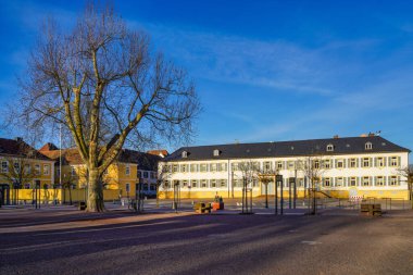 Speyer Katedrali, Speyer, Rhineland-Palatinate, Almanya 'da Piskopos başkanlığında katedral meydanı.