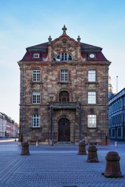 Stadthaus ile birlikte Speyer Katedrali 'nde Katedral Meydanı, Speyer, Almanya.