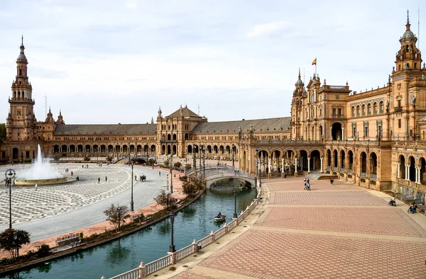 Famous Plaza Espana Spanish Square Centre Old Magnificent Seville Spain Stock Picture