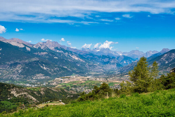 Alpine landscape of the French alps, Risoul in the Provence Alpes, Col d Izoard, France.