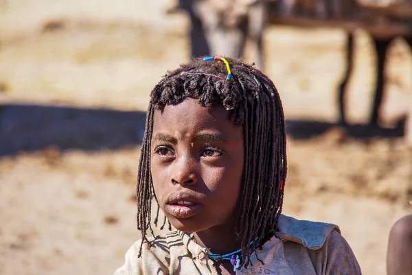 Opuwo Namibia Jul 2019 Young Unidentified Himba Infant Himba Tribe — Stock Photo, Image