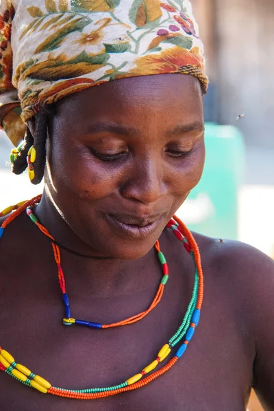 Opuwo Namibië Jul 2019 Unidentified Himba Vrouw Met Typische Ketting — Stockfoto