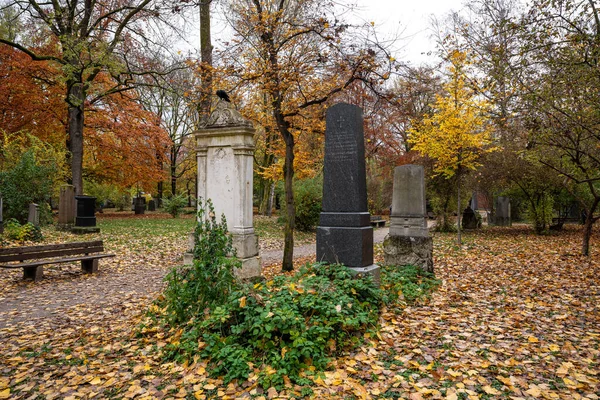 View Famous Old North Cemetery Munich Germany Historic Gravestones Funerals — Stock Photo, Image