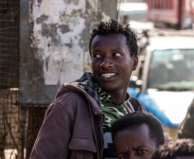 Addis Ababa, Etiyopya - 15 Şubat 2020: Addis Mercato, Etiyopya, Afrika 'nın en büyük pazarı.