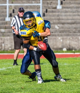 Münih, Almanya - 4 Temmuz 2020: Münih Almanya 'da Amerikan futbol maçı