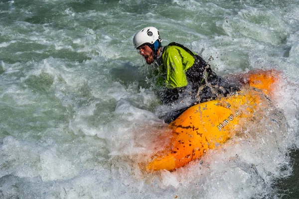 Augsburgo Alemania Junio 2019 Kayak Aguas Bravas Kayak Extremo Tipo —  Fotos de Stock