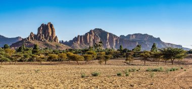 Kuzey Etiyopya, Afrika, Tigray 'de Abraha Asbaha yakınlarındaki Gheralta' da manzara