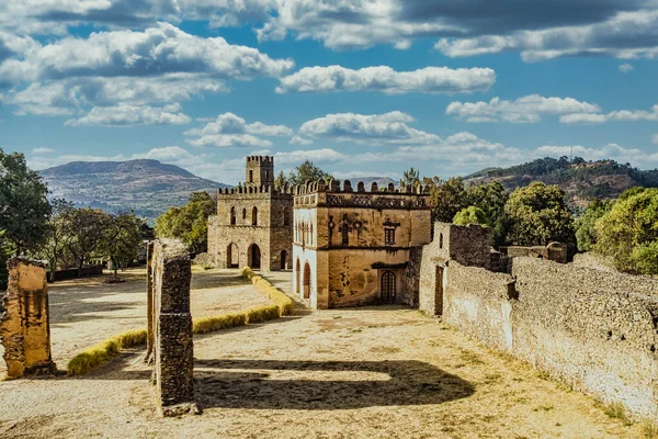 Fasil Ghebbi Royal Enclosure Remains Fortress City Gondar Ethiopia Founded — Stock Photo, Image