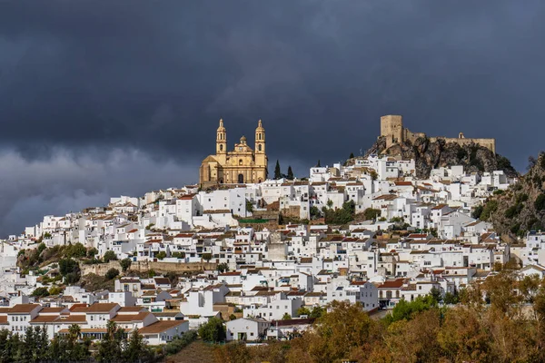 Olvera Uma Vila Província Cádiz Andaluzia Espanha Possui Uma Fortaleza — Fotografia de Stock