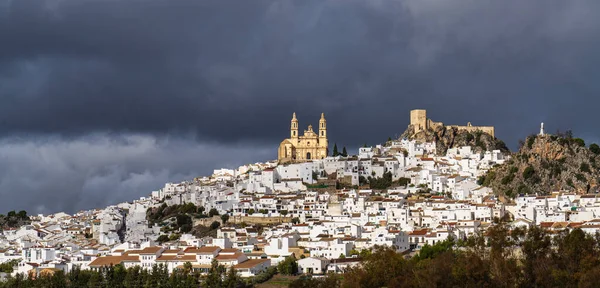Olvera Uma Vila Província Cádiz Andaluzia Espanha Possui Uma Fortaleza — Fotografia de Stock