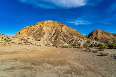 Tabernas Çölü, Desierto de Tabernas. Avrupa sadece çöl. Almerya, Endülüs bölgesi, İspanya. Vahşi doğa koruma alanı ve spagetti batı filmleri için mekan.