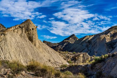 Tabernas Çölü, Desierto de Tabernas. Avrupa sadece çöl. Almerya, Endülüs bölgesi, İspanya. Vahşi doğa koruma alanı ve spagetti batı filmleri için mekan.