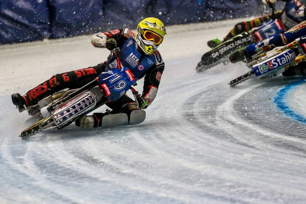 Inzell Alemanha Março 2019 World Ice Speedway Championship Esporte Retorna — Fotografia de Stock