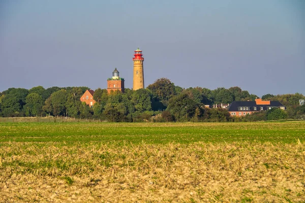 Gyönyörű Kilátás Nyílik Híres Kap Arkona Világítótorony Nyáron Ruegen Sziget — Stock Fotó