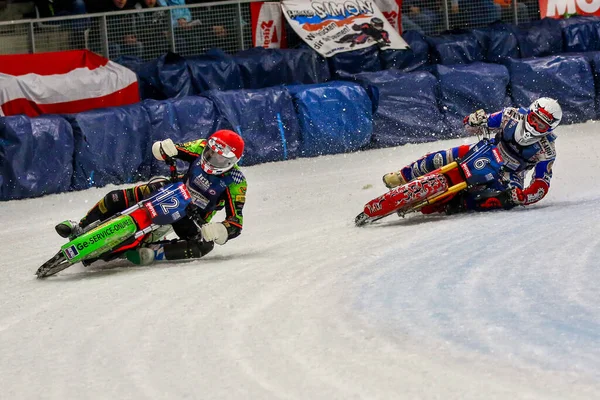 Inzell Alemanha Março 2019 World Ice Speedway Championship Esporte Retorna — Fotografia de Stock