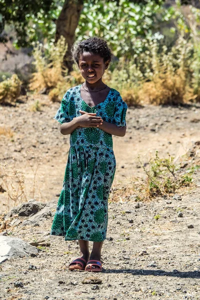 Aksum Ethiopia Feb 2020 Ethiopian Girl Road Axum Simien Mountains — Stock Photo, Image