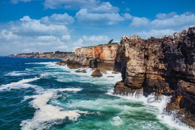 Coast of the Atlantic Ocean in Cascais and Estoril, resort towns in Portugal, near Lisbon, Europe