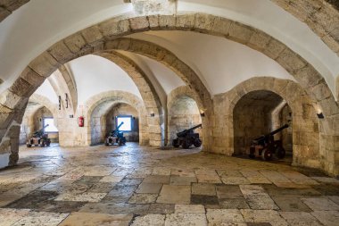 Inside of Belem Tower, a fortified tower located in the civil parish of Santa Maria de Belem in Lisbon, Portugal, Europe