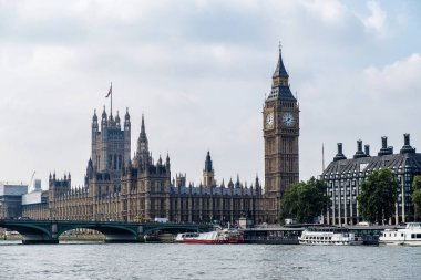 London. Beautiful view of Westminster Bridge and Houses of Parliament with Thames river and Big Ben, Great Britain, United Kingdom