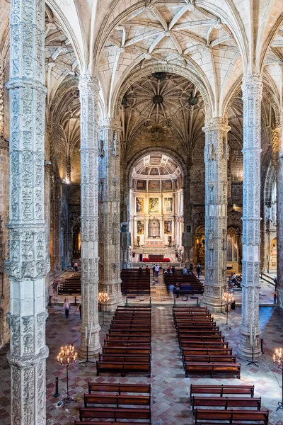 Interior Del Monasterio Jerónimos Mosteiro Dos Jerónimos Encuentra Lisboa Portugal — Foto de Stock