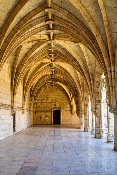 Interiér Kláštera Hieronymites Mosteiro Dos Jeronimos Nachází Lisabonu Portugalsku Považován — Stock fotografie