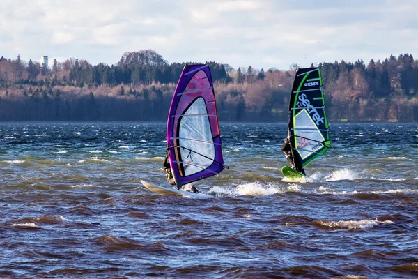 Starnberg Germania Settembre 2019 Surfista Lago Starnbeger Alta Baviera Germania — Foto Stock