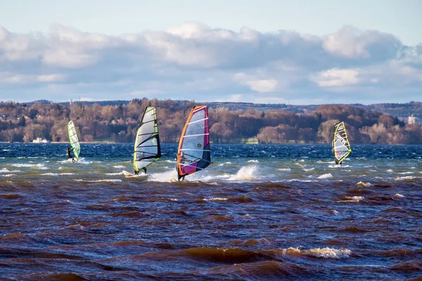 Starnberg Germania Settembre 2019 Surfista Lago Starnbeger Alta Baviera Germania — Foto Stock