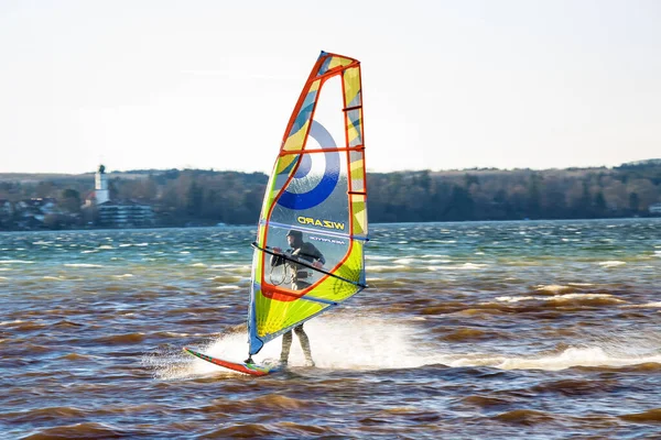 Starnberg Germania Settembre 2019 Surfista Lago Starnbeger Alta Baviera Germania — Foto Stock