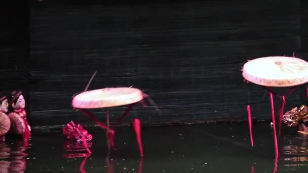 Teatro Títeres Agua Tradicional Vietnamita Hanoi Marionetas Agua Hanoi Vietnam — Vídeo de stock