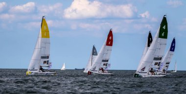 Travemuende, Almanya - 28 Temmuz 2018 Seyahat Haftası