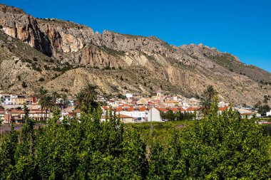 İspanya 'nın Murcia bölgesindeki ricote vadisindeki küçük Ulea kasabasının manzara manzarası