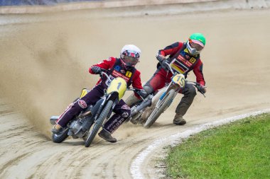Pfarrkirchen, Almanya - 09 Eylül 2018: Almanya 'nın Pfarrkirchen kentinde uluslararası toprak yol yarışı