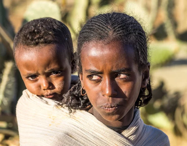 Axum Αιθιοπία Φεβρουάριος 2020 Αιθίοπες Στο Δρόμο Από Axum Προς — Φωτογραφία Αρχείου