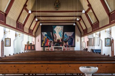 Münih, Almanya 'daki eski St. Barbara Garnizon Kilisesi. Birinci Dünya Savaşı 'nın başında askerlere hizmet verilen basit bir salondan ortaya çıktı.