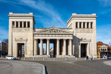 Münih, Almanya - 10 Ocak 2021: Konigsplatz - Kings Meydanı, eyalet başkenti Münih - Münih, Almanya