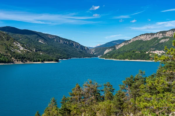 Widok Lac Castillon Pobliżu Verdon River Gorge Saint Julien Verdon — Zdjęcie stockowe