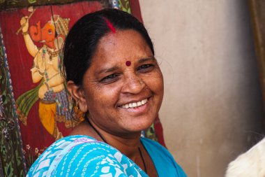 Jaipur, Hindistan - Ocak 05, 2020: Jaipur, Hindistan 'da Amber Fort yakınlarında yaşayan ve çalışan insanlar.