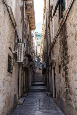 Dubrovnik, Hırvatistan. Adriyatik Denizi 'nin Dalmaçya Sahili' ndeki ortaçağ Ragusa kentinin manzarası.