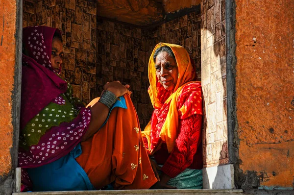 Jodhpur India Jan 2020 Mujeres Indias Viejas Tradicionalmente Vestidas Sin — Foto de Stock