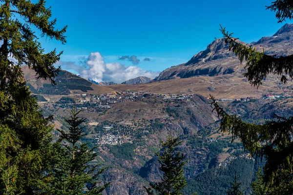 Panorama Delle Montagne Intorno Bourg Oisans Alvernia Rodano Alpi Francia — Foto Stock