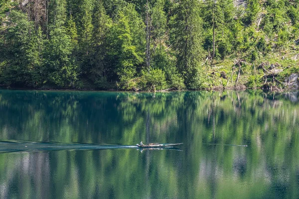 Utsikt Över Obersee Sjön Bakom Watzmann Massivet Salet Vid Koenigssee — Stockfoto