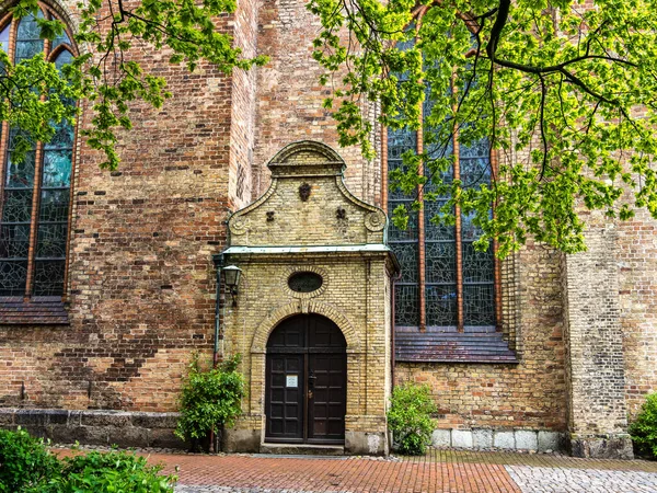 Zabytek Słynnego Kościoła Mariackiego Flensburgu Szlezwik Holsztyn Niemcy Europie — Zdjęcie stockowe