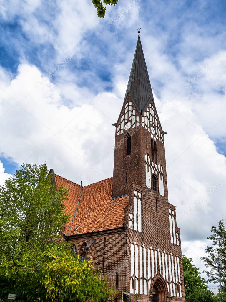 The architecture of the St Jurgen church at Juergensby in Flensburg, Germany in Europe