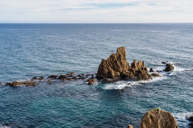 Cabo de Gata Nijar parkında bulunan Sirens Resifi, İspanya 'da Almerya