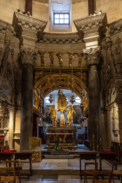 Interior Ancient Cathedral Saint Domnius Diocletian Palace Section Split Croatia — Stock Photo, Image