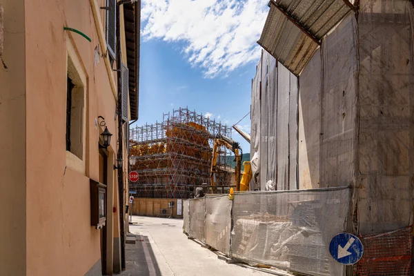 Historyczne Centrum Miasta Norcia Lipcu 2020 Roku Trzęsieniu Ziemi Centrum — Zdjęcie stockowe