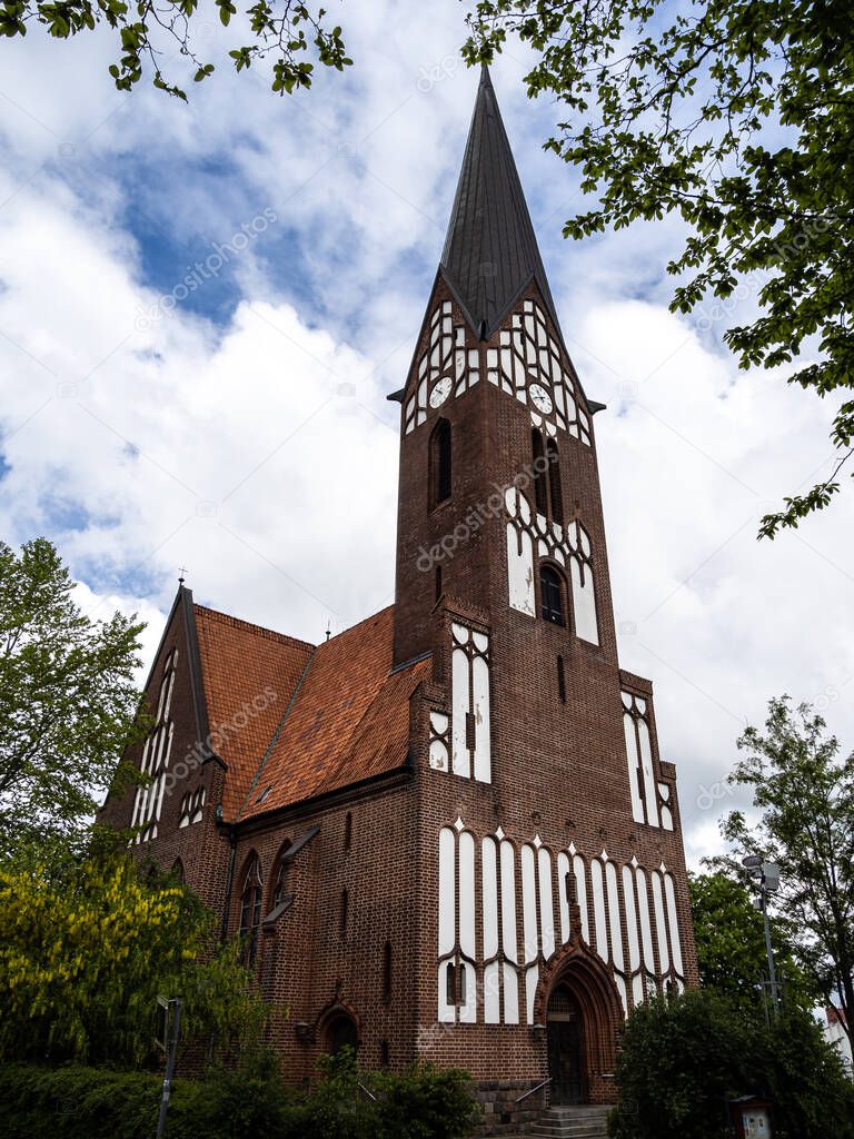 The architecture of the St Jurgen church at Juergensby in Flensburg, Germany in Europe