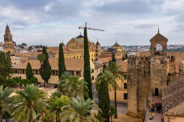 Cordoba, İspanya - 31 Ekim 2019: Alcazar de los Reyes Cristianos, Endülüs 'ün Hristiyan hükümdarları Alcazar