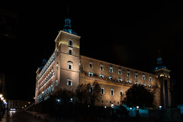 Toledo Španělsko Listopadu 2019 Pohled Toledský Alcazar Noci Toledo Španělsku — Stock fotografie